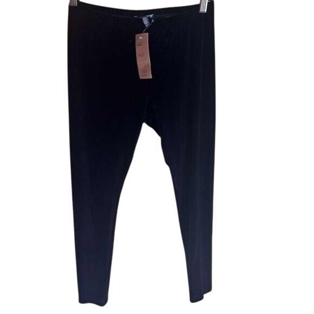 NWT Eileen Fisher Women's Size XS Black Jegging Velour Leggings Comfy Career
